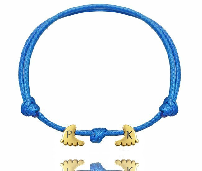 1213 bransoletka stopki pozłacana z grawerunkiem stalowa