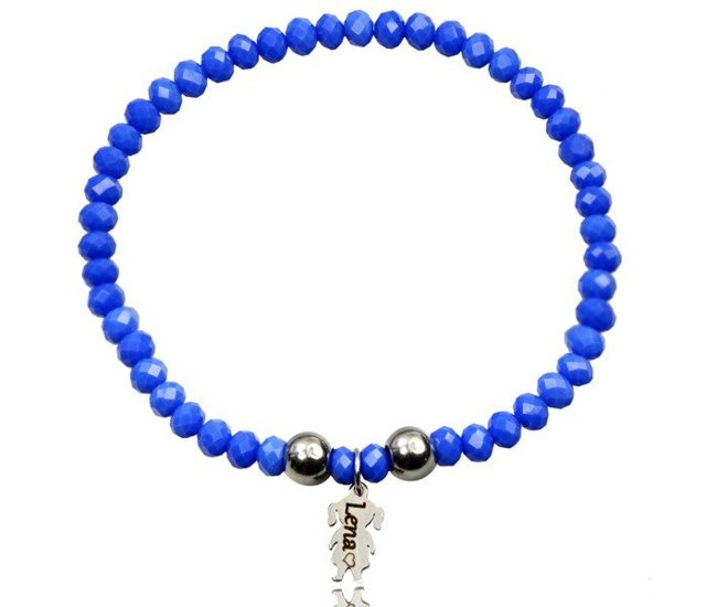 BR974 BRANSOLETKA Z GRAWEREM dziewczynka stal kryształki