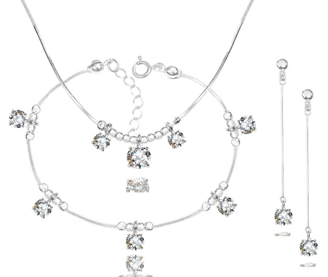1360 komplet srebrny 925 z cyrkoniami