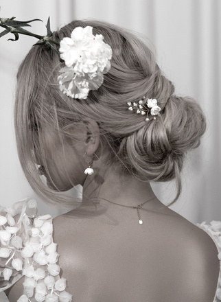 1495 komplet srebrny 925 kwiatuszki na ślub