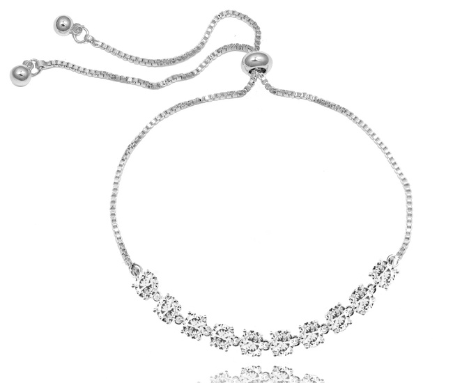 599/1103 bransoletka delikatna z cyrkoniami regulowana