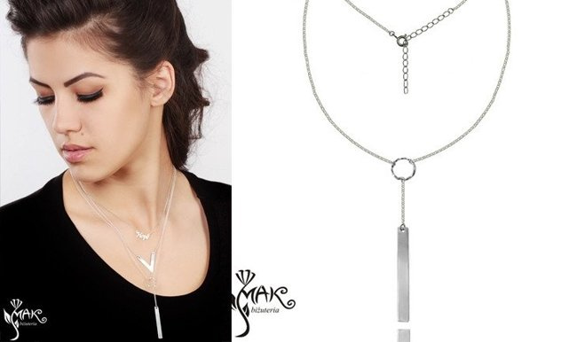 NK707 NASZYJNIK PAŁECZKA 100% SREBRO 925 GRAWER