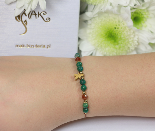 1733/16 bransoletka z grawerem jadeit afrykański