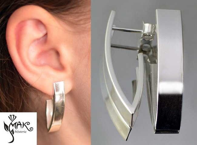 Kol 480/66 Kolczyki srebrne sztyft MINIMALIZM