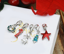 1596/15 sr 925 świąteczny komplet pięciu charms laska, choinka, wieniec, gwiazda, anioł