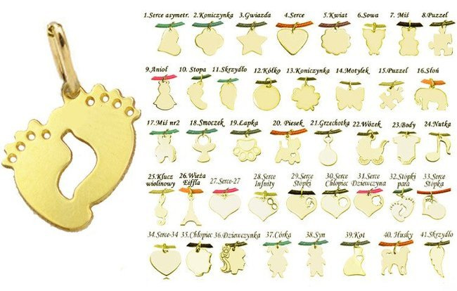 Dodatkowa zawieszka do bransoletki  duża 15 mm złota