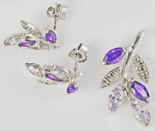 480/213 komplet srebrny listki