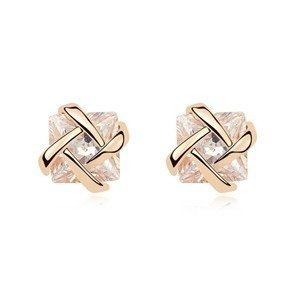 KOL599/313 KOLCZYKI RÓŻOWE ZŁOTO CYRKONIE