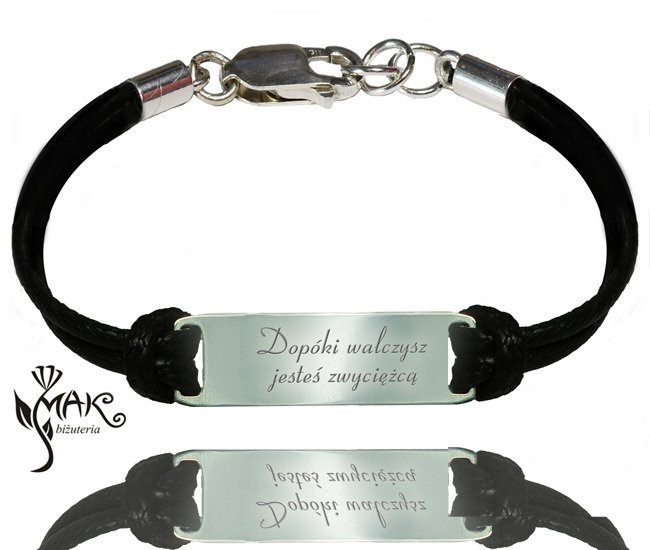 BR752 BRANSOLETKA Z GRAWEREM laser MĘSKA SREBRO 925