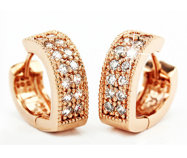 Kol 599/1046 KOLCZYKI pozłacane cyrkonie crystal