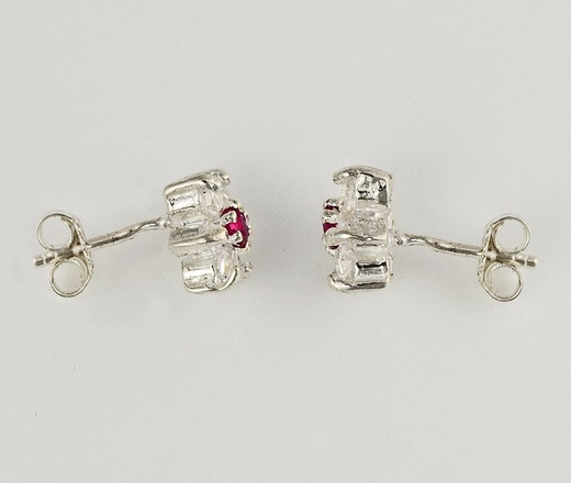 480/125 kolczyki srebrne w kształcie kwiatuszków