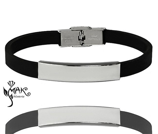 BR692 BRANSOLETKA Z GRAWEREM męska stalowa