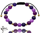 BR948 Bransoletka na sznureczku z fioletowych jadeitów