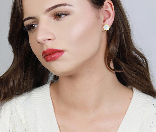 1578 kolczyki kołka stal szlachetna z masą perłową