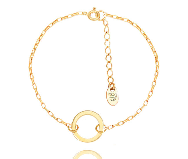 1383/27 bransoletka srebrna 925 pozłacana z kółkiem