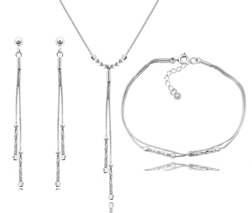 1301 kolczyki srebrne 925 podwójne na łańcuszkach