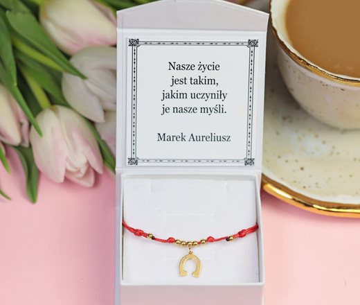 1335 BRANSOLETKA Z GRAWEREM złota na sznureczku