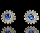 480/141 kolczyki srebrne kwiatuszki z chabrową / niebieską cyrkonią