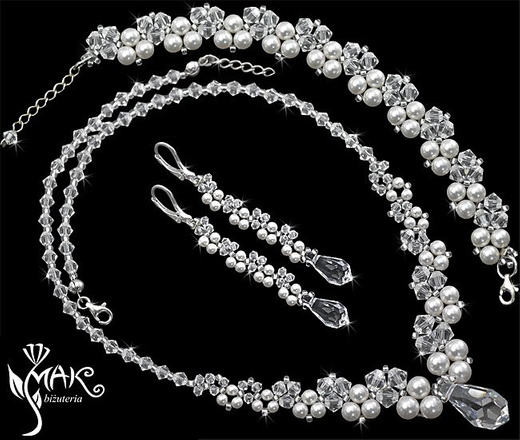 NK 314 NASZYJNIK Z KRYSZTAŁÓW SWAROVSKI ELEMENTS biżuteria ślubna