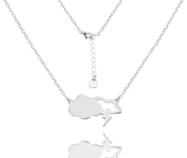1577 naszyjnik srebrny 925 chmura z piorunami