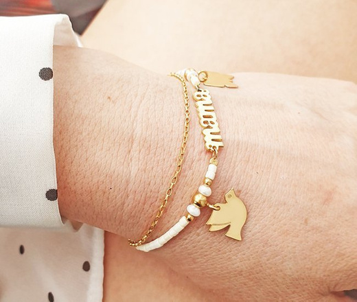 1274/1 bransoletka srebro 925 pozłacane Mama dla mamy z grawerem