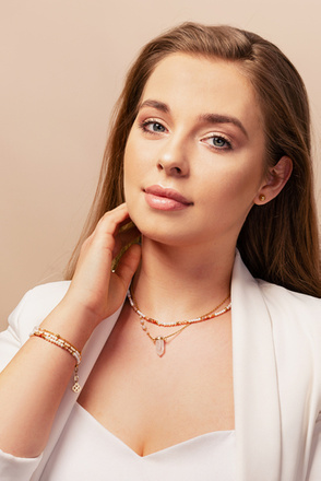 1326/8 naszyjnik pozłacany grot w okuciu kryształ górski biały