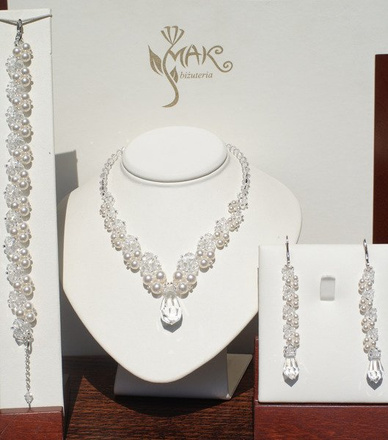 NK 314 NASZYJNIK Z KRYSZTAŁÓW SWAROVSKI ELEMENTS biżuteria ślubna