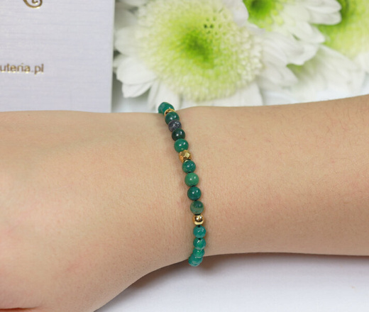 1733/15 bransoletka z agatem oraz jadeitem afrykańskim na sznurku