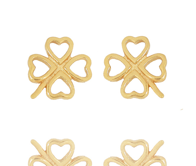 1384/9 Kolczyki srebrne 925 pozłacana koniczynka