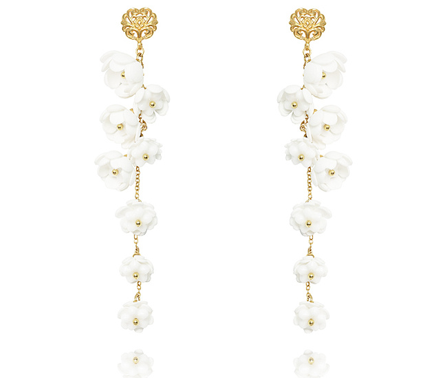 1664 kolczyki pozłacane kwiatuszki