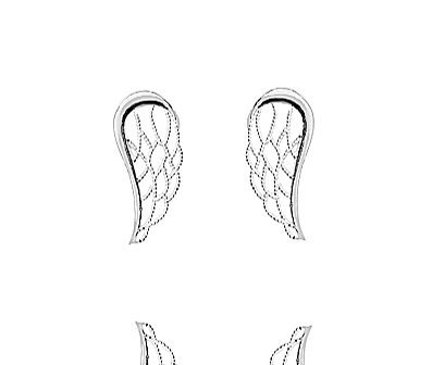 1135 skrzydełka skrzydła kolczyki srebro 925