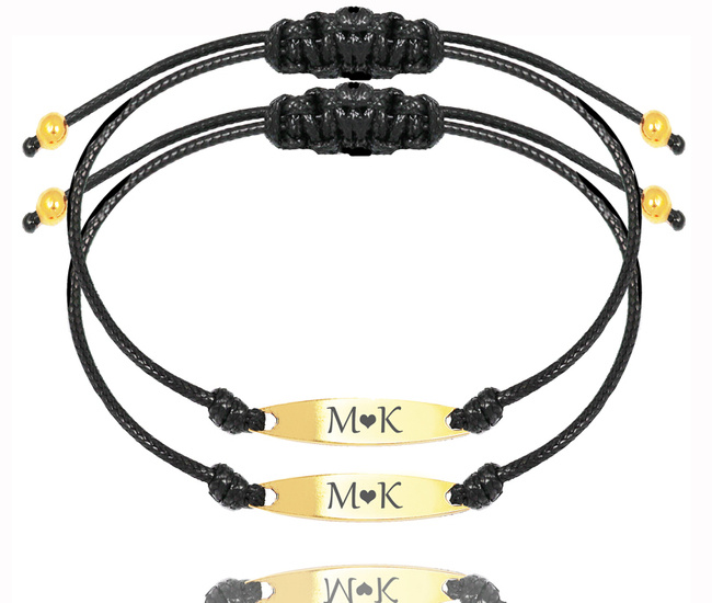 1330 bransoletki s. 925  pozłacane z grawerem dla pary