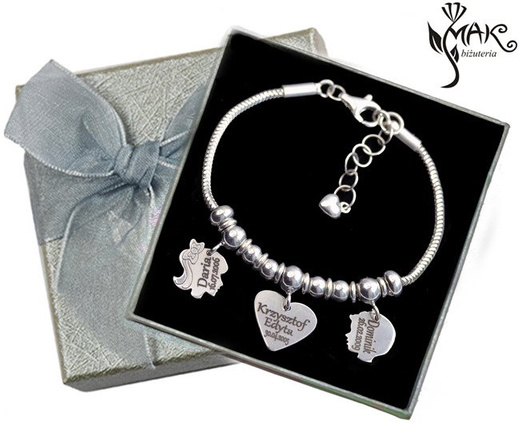 BR816 dla mamy BRANSOLETKA z GRAWERUNKIEM laser