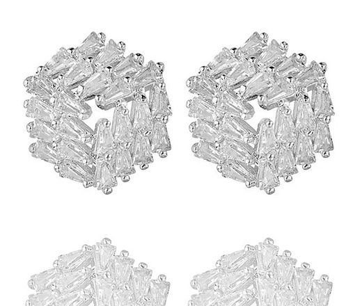 599/1114 kolczyki na sztyft z cyrkoniami duże srebrne