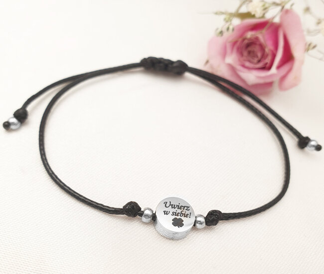 1536 bransoletka grawerowana z afirmacją kółeczko