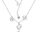 1239 naszyjnik z grawerem srebro 925 stopki koniczynka serce