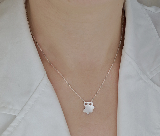 Naszyjnik z puzzlem, srebro 925 zestaw walentynkowy 1899/15