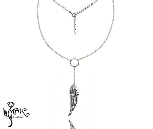 NK707 NASZYJNIK SKRZYDŁO ANIOŁA 100% SREBRO 925 GRAWER