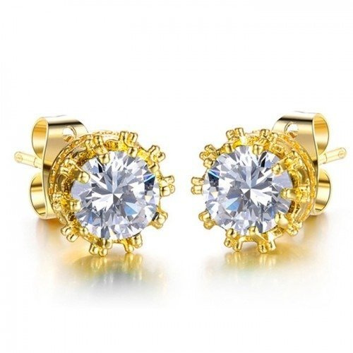 Kol  599/329 kolczyki cyrkonie złocone sztyft