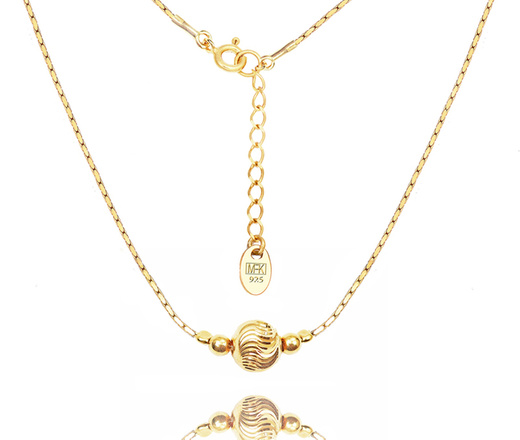 1306/1 komplet srebrny 925 pozłacany z kuleczkami