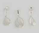 480/155 komplet srebrny w kształcie łez
