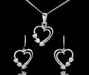 480/233 komplet srebrny serduszka z cyrkoniami