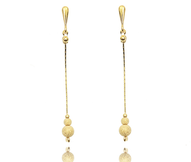 1306/2 kolczyki srebrne 925 złocone z kuleczkami