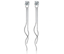 Kol599/830 kolczyki z cyrkonią i długimi łańcuszkami srebrne