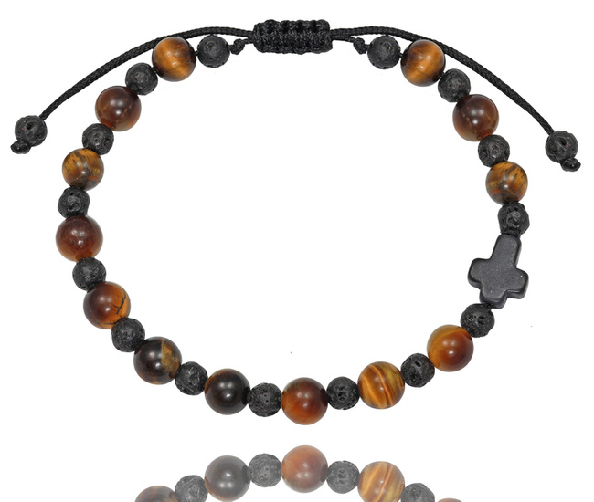 1722/5 bransoletka męska kamienie naturalne