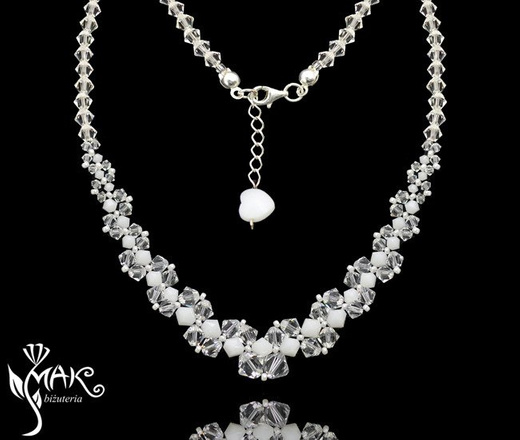 NK490, biżuteria ślubna, Naszyjnik SWAROVSKI ELEMENTS,