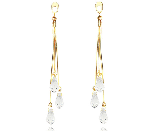 1357 naszyjnik srebrny pozłacany z kryształkami