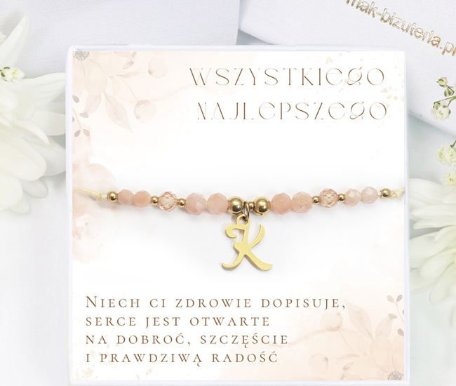 Zestaw urodzinowy bransoletka cielista eleganckie opakowanioe 1865/2