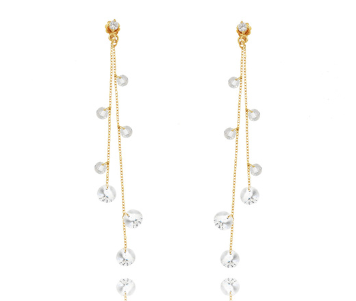 1388 komplet srebrny 925 pozłacany z kryształkami