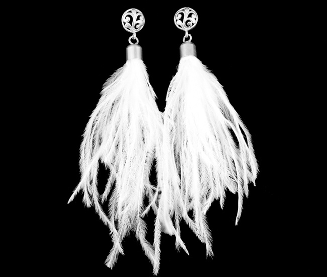 1513 kolczyki srebrne 925 piórko